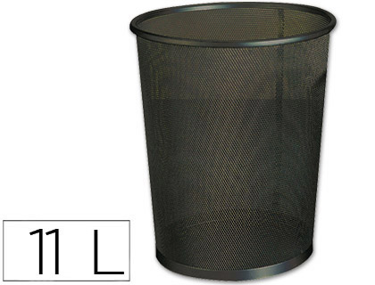 Papelera Q-Connect rejilla metálica negra 8,3 l.